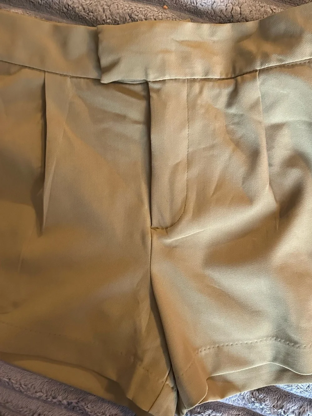 a new day Men’s Pleated Chino Shorts in Olive Green
